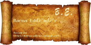 Barna Edömér névjegykártya